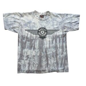 Vintage 1995 Harley Davidson USA Tie Dye Shirt Texas 90s Mens L Single Stitch